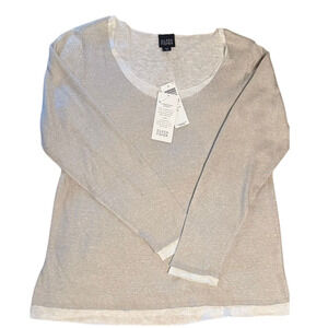 NWT Eileen Fisher linen-silk blend double layer top – medium